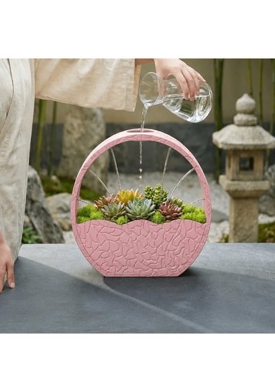 Alvera Self-watering Planter 3d Baskı Kendi Kendini Sulayan Saksı-pembe