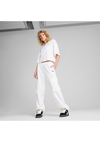 Puma Wardrobe Ess Oversized Short Tee Kadın T-shirt Beyaz