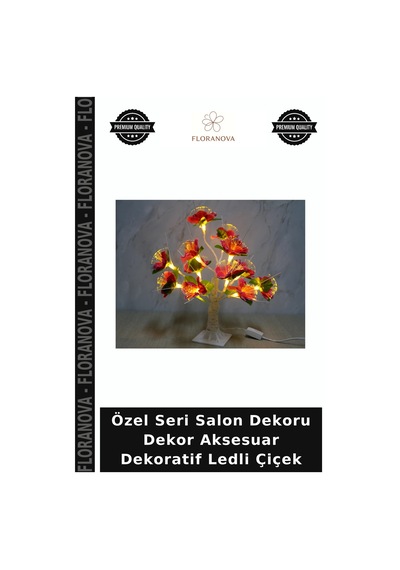 Özel Seri Salon Dekoru Dekor Aksesuar Dekoratif Ledli Çiçek Çok Renkli