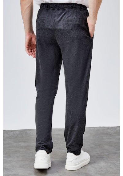HLT Jeans Erkek Antrasit Relaxed Fit Yandan Cepli Beli Lastikli Bağcıklı Duble Paça Jogger Pantolon Bolt-1995 Antrasit