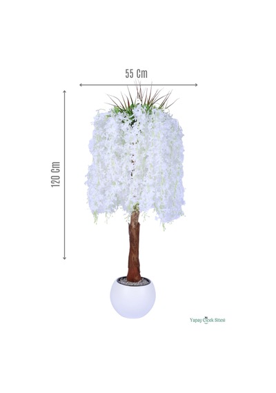 Yapay Çiçek Sitesi Yapay Söğüt Ağacı 120 Cm Beyaz