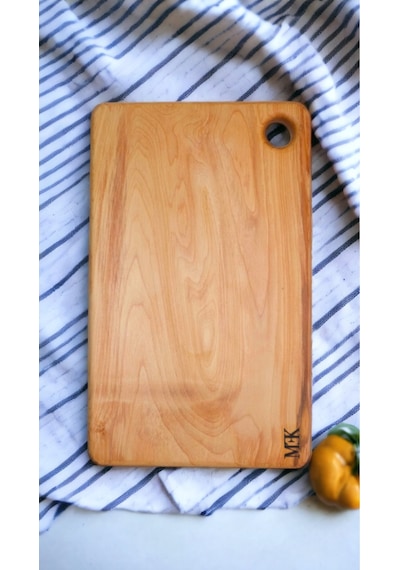 Kesme Tahtası & Sunumluk Dikdörtgen Delikli Tahta 23x38 Cm