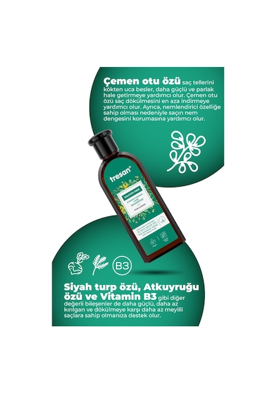 Tresan Çemen Otu Güçlendirici Sülfatsız Şampuanı 300 Ml 3 Adet
