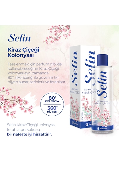 Selin Limon Kolonyası 900 ML + Kiraz Çiçeği Kolonyası 400 ML