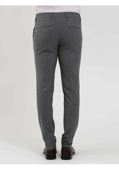 Dufy Koyu Gri Erkek Ekstra Slim Fit Melanj Desenli Klasik Pantolon - 103500-koyu Gri Koyu Gri