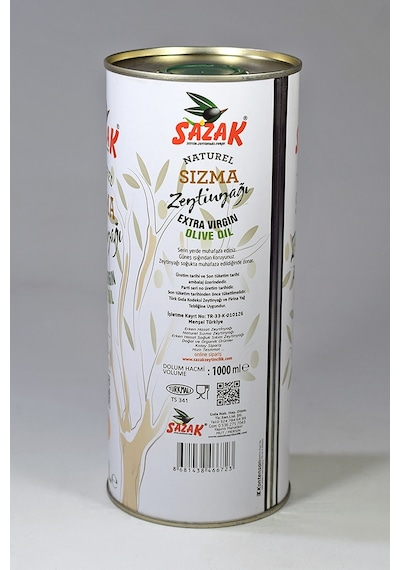 Sazak Naturel Sızma Zeytinyağı Teneke 1 L