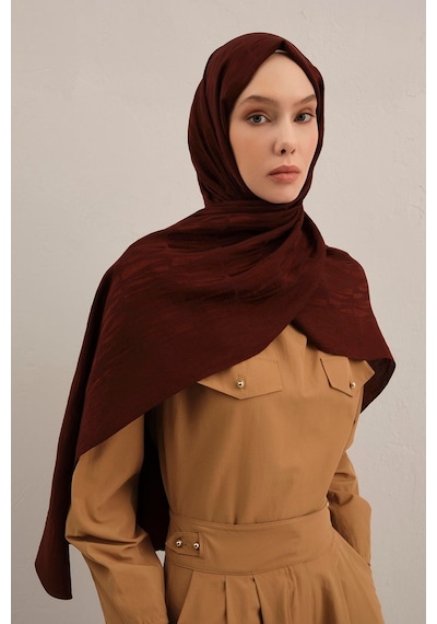 Armine Lyocell Naia Çubuk Desen Şal 3 - 75 X 200 / Bordo - 32 Bordo - 32