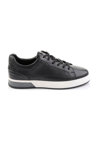Bambi Siyah Hakiki Deri Erkek Sneaker E01398008743