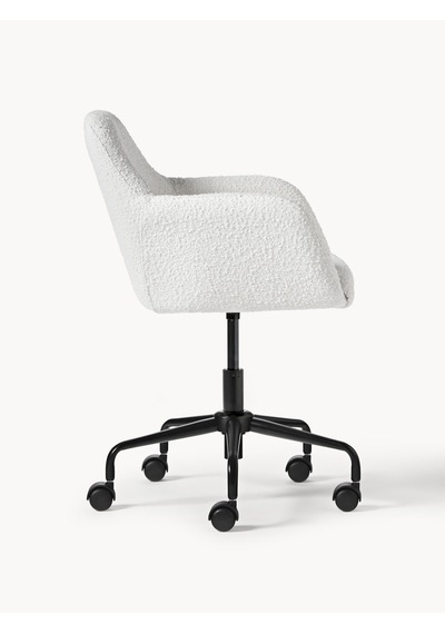 Westwing Bouclé Ofis Sandalyesi Lucie: Beyaz, Altın Ayaklı, Ayarlanabilir Beyaz - Siyah Westwing Bouclé Ofis Sandalyesi Lucie: Beyaz, Altın Ayaklı, Ayarlanabilir Beyaz - Siyah