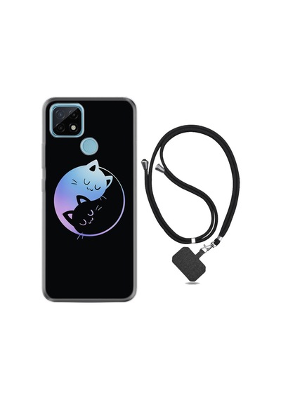 Realme C21 Kilif Desenli Ipli Askili Love Cats 1604 522854872