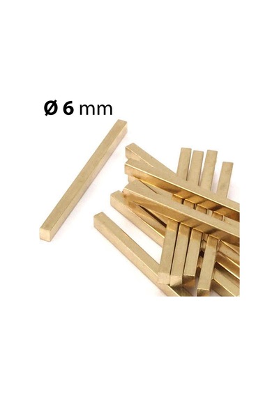Pirinç Çubuk Kare Lama 6X6 Mm 50 Cm 478843045