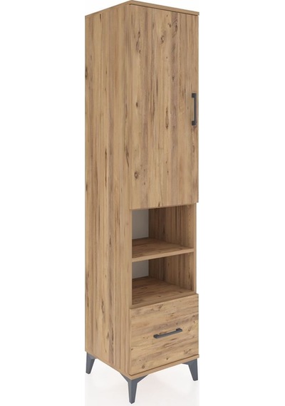 Hyperion Dolap 5 Raflı Tek Çekmeceli Tek Kapaklı 44x44x195 Çam-çam Atlas Çam
