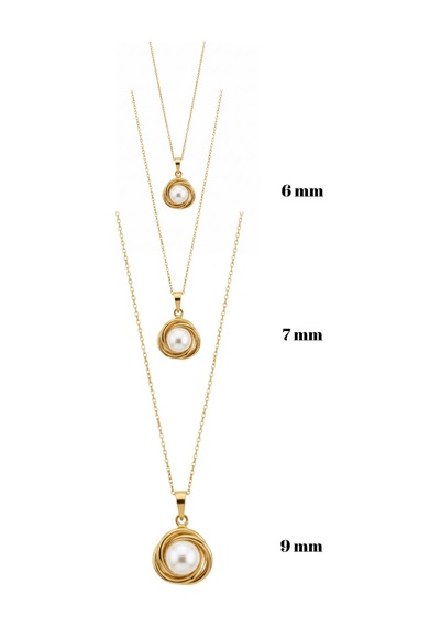 Olympia 6 Mm İnci Kolye Rose Gold - Gümüş
