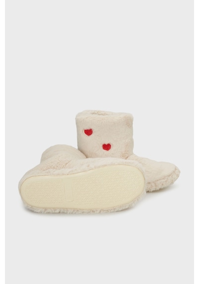 Lela Kalpli Yumuşak Dokulu Peluş Bayan Panduf 6722005 Ekru