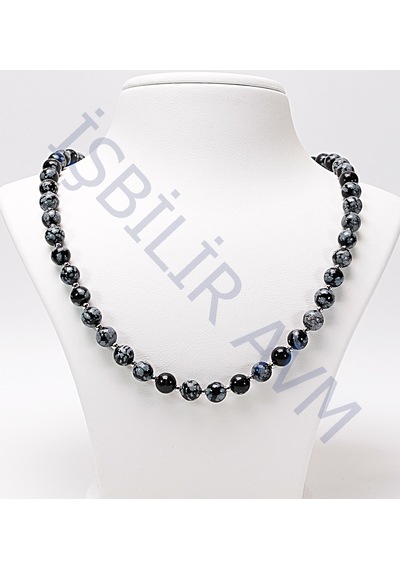 Obsidyen Taşi  Kolye Gri