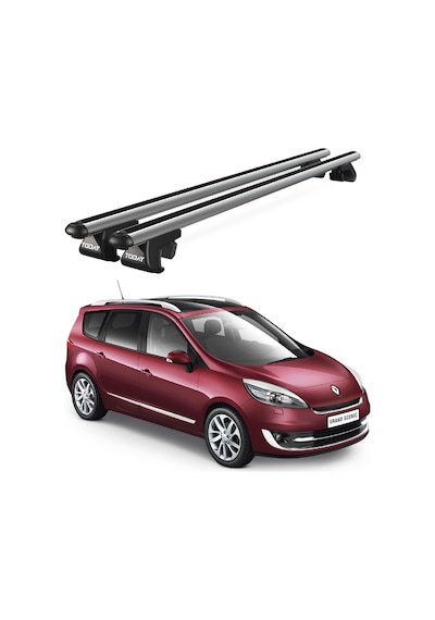 Venüs Renault Scenic 7 Posti 2009-2013 Uyumlu Gri Ara Atkı Port Bagaj Tavan Barı