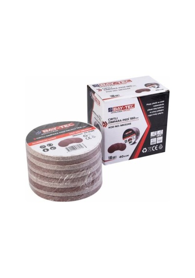 Baytec Zımpara Pedi Cırtlı 180Mm 40 Kum Mk0246 6170 - 10 Adet