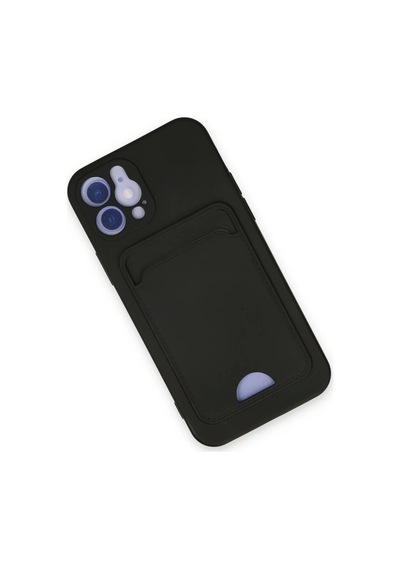 Apple Uyumlu iPhone 12 Uyumlu Kılıf Kelvin Kartvizitli Silikon - Siyah