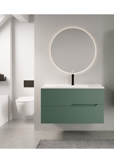 Denko Tiran 85 Cm Beyoğlu Yeşil Banyo Dolabı Alt Modül Lavabo Gri Denko Tiran 85 Cm Beyoğlu Yeşil Banyo Dolabı Alt Modül Lavabo Gri