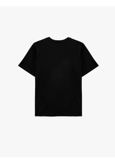 Koton Pamuklu Kısa Kollu Bisiklet Yaka Oversize Basic Tişört Siyah 6sak50170ek Siyah
