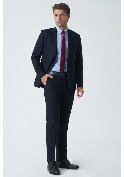White Stone Carlisle T2455 Slim Fit 6 Drop Düz Takım Elbise Laci-laci Lacivert