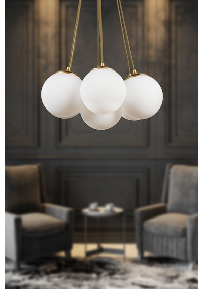 Begüsa Malta 7 .li Avize Eskitme Beyaz Cam