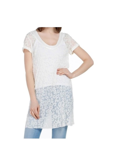 Bulalgiy Kadın Krem Ipek Leopar Desenli Plaj Elbise - Bga649106