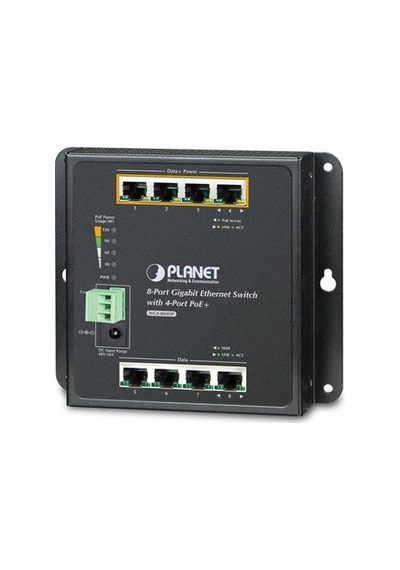 Duvar Tip Yönetilemeyen Poe+ Switch 8-port 10/100/1000base-t Port-1 İle Port-4 Arası Ieee 802.3at/af Poe+ Injector Port Başına 30.8 Watt Poe Güç Bütçesi Maks. 120 Watt Ip30, -10 60 Derece C Ip30 8-port Gigabit Wall-moun-104851