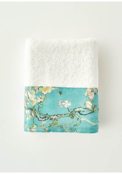 Bella Maison %100 Pamuk Van Gogh Almond Blossom Yüz Havlusu Turkuaz 50x90 Cm Turkuaz