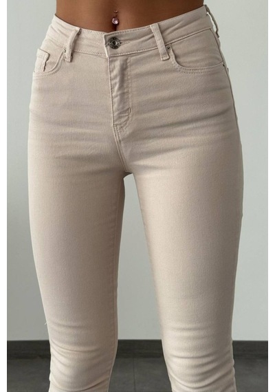 Lacarino 7580 Mira Kadın Jean Pantolon Bej