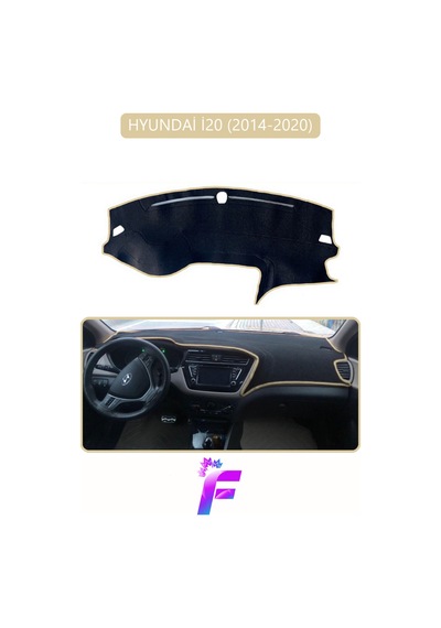 Hyundai İ20 2014-2020 Uyumlu Ön Torpido Örtüsü Kolay Montaj Kaymaz Tasarım Tam Koruma G43 Bej