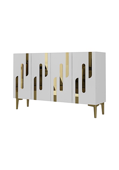 Ka1229bg Ece Konsol Ve Tv Sehpası Beyaz-gold 120cm Ka1229bg Ece Konsol Ve Tv Sehpası Beyaz-gold 120cm