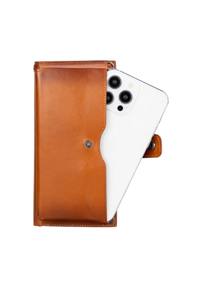 Lozan Strap 6.5 İnch Uyumlu Deri Kartlıklı Kılıf Rst2ef Taba