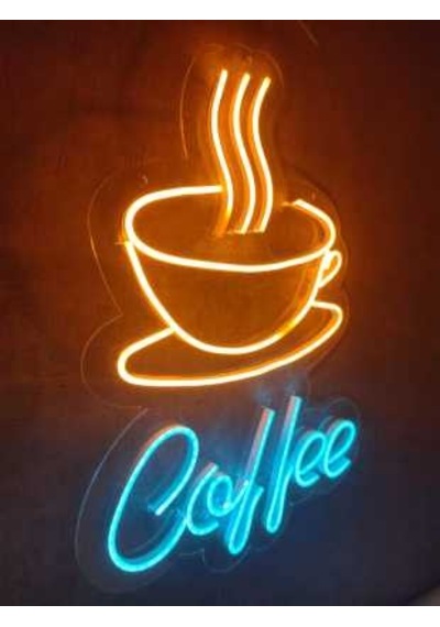 Coffee Neon Tabela Kahve Neon Yazı Dekoratif Duvar Aydınlatması
