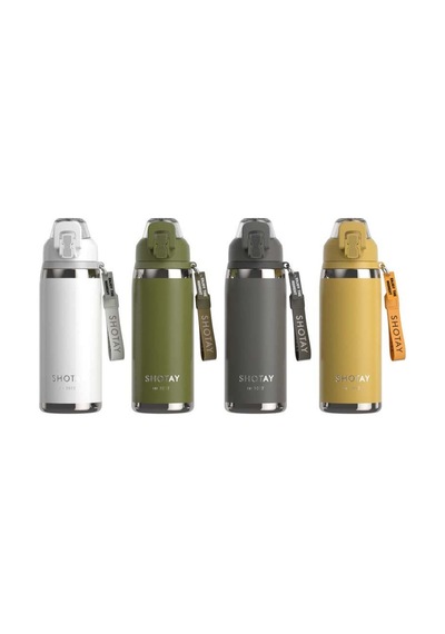 Shotay Camping Çelik Termos Matara 750ml Beyaz Beyaz