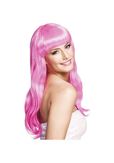 Soft Pembe Uzun Parti Peruğu Çok Renkli
