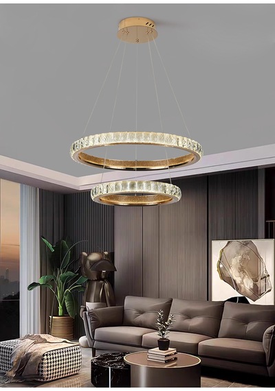 Luca 2 Katlı Gold Ledli Avize