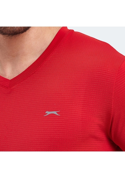 Slazenger KATRIINA Erkek V Yaka Kırmızı Tişört