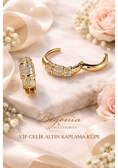 Vip Çelik Altın Kaplama Zirkon Taşlı Kadın Küpe Minimal Figürlü Çivi Halka Küpe Paslanmaz Kararmaz Alerji Yapmaz Şık Zarif Günlük Ve Özel Gün Küpe A29 Altın