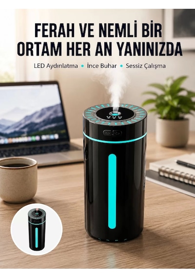 Hepsi Ultrasonik Nemlendirici Led Işıklı Aromaterapi Difüzör Sessiz Çalışma Yeni Nesil Najmaddin
