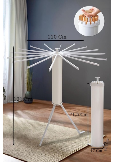 House Plus Hely Açılıp Kapanabilir 360 Dönebilen Kurutmalık Askısı Krem Krt57058 Krem