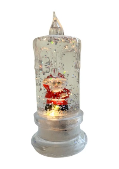 Küçük Boy Şeffaf Ledli Dekorasyon Noel Babalı
