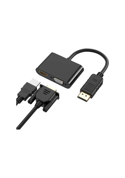 Displayport To Hdmı + Vga Kablo Port Çevirici Dönüştürücü- Al4809