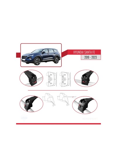 Hyundai Santa Fe 4 Tm 2019-2023 Arası İle Uyumlu Ace-2 Ara Atkı