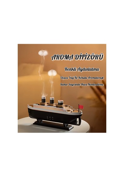 Buharlı Titanik/vapur/gemi Hava Nemlendirici Buhar Makinesi Kokulu Aromaterapi Difüzörü Işıklı