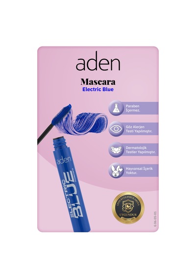 Aden Electric Blue Mascara - Elektrik Mavisi Maskara 0