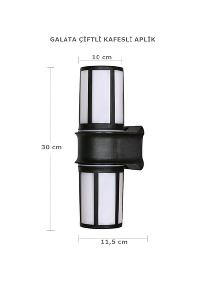 Çiftli Kafesli Aplik Bahçe Lambası Zita Bahçe Aydınlatması 220v E27 Ip54 Ug-zt-0274k