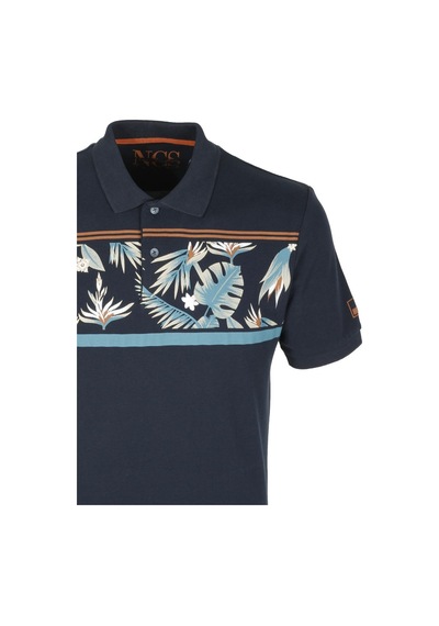 Erkek Lacivert Slim Fit Polo Yaka Baskılı Tshirt 1179-lacivert Lacivert