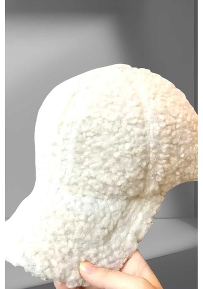Uniquetrenders Kadın Peluş Teddy Kep Şapka Ekru