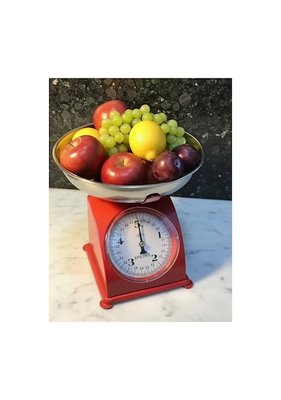 5 Kg Retro Nostalji Mutfak Tartısı Analog Terazi Kırmızı